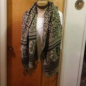 Pashmina multi print scarf. NEW